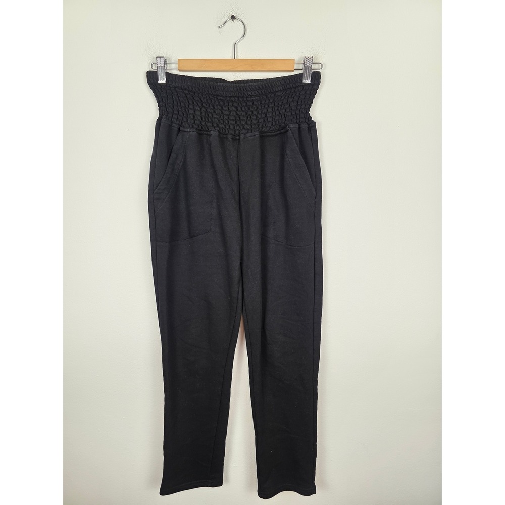 Black Smocked Waist Jogger Pants - Women
